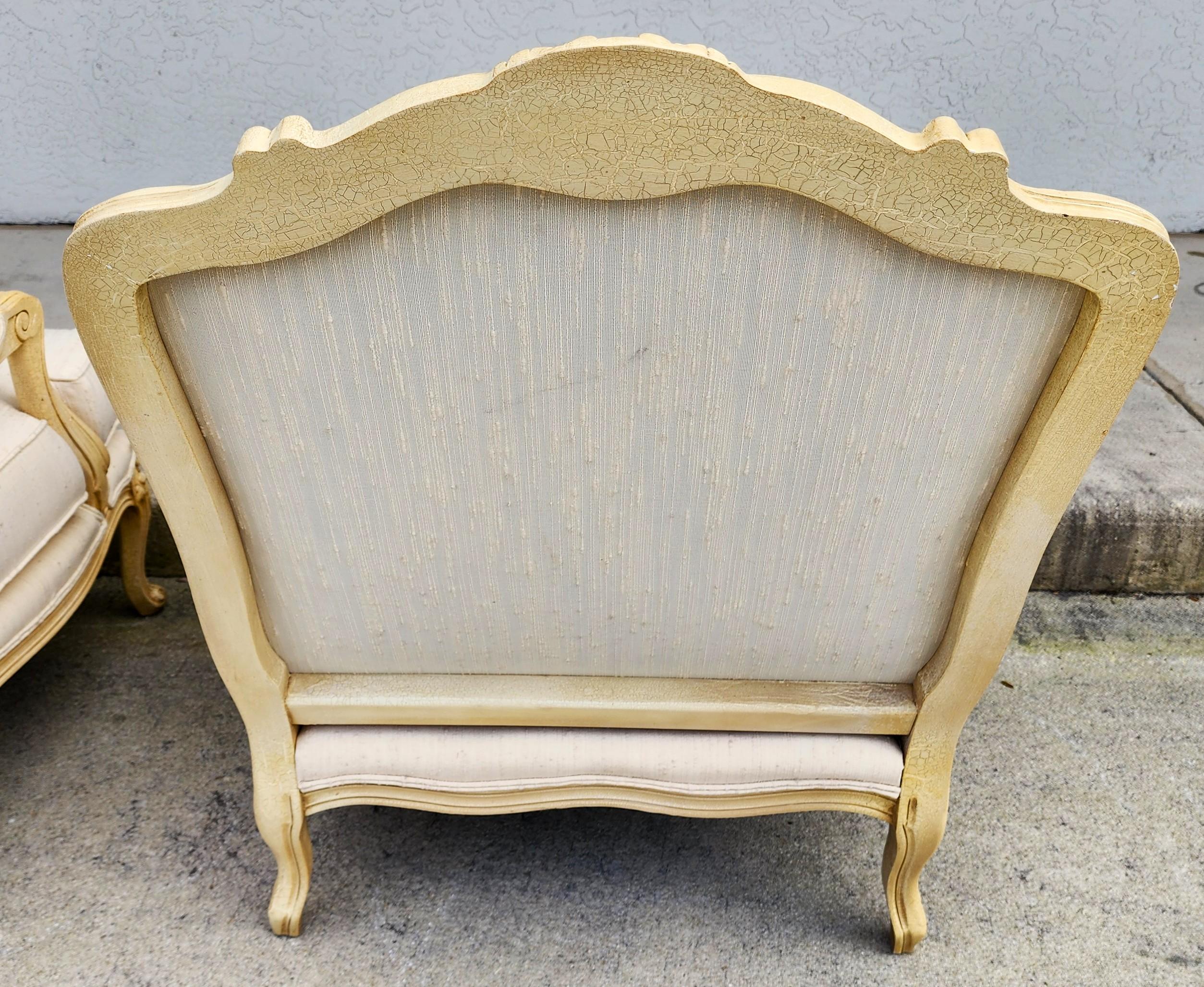Drexel Heritage Louis XV French Armchairs Linen For Sale 8