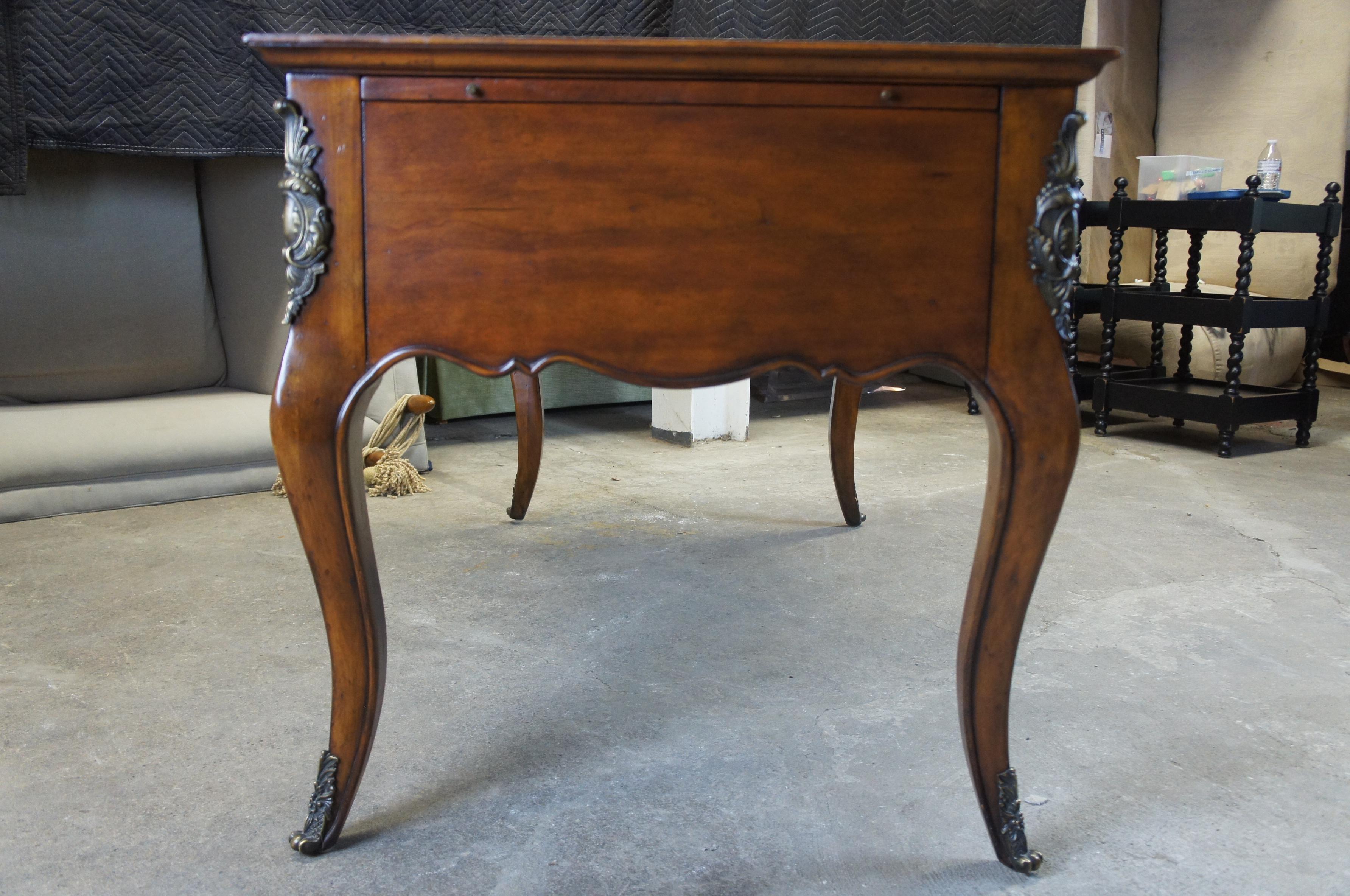20th Century Drexel Heritage Love Letter Desk 311-910 French Country Cherry Library Leather