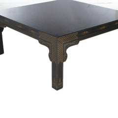 Drexel Heritage Mahogany And Ebonized Chinoiserie Decorated Low Table C1950
