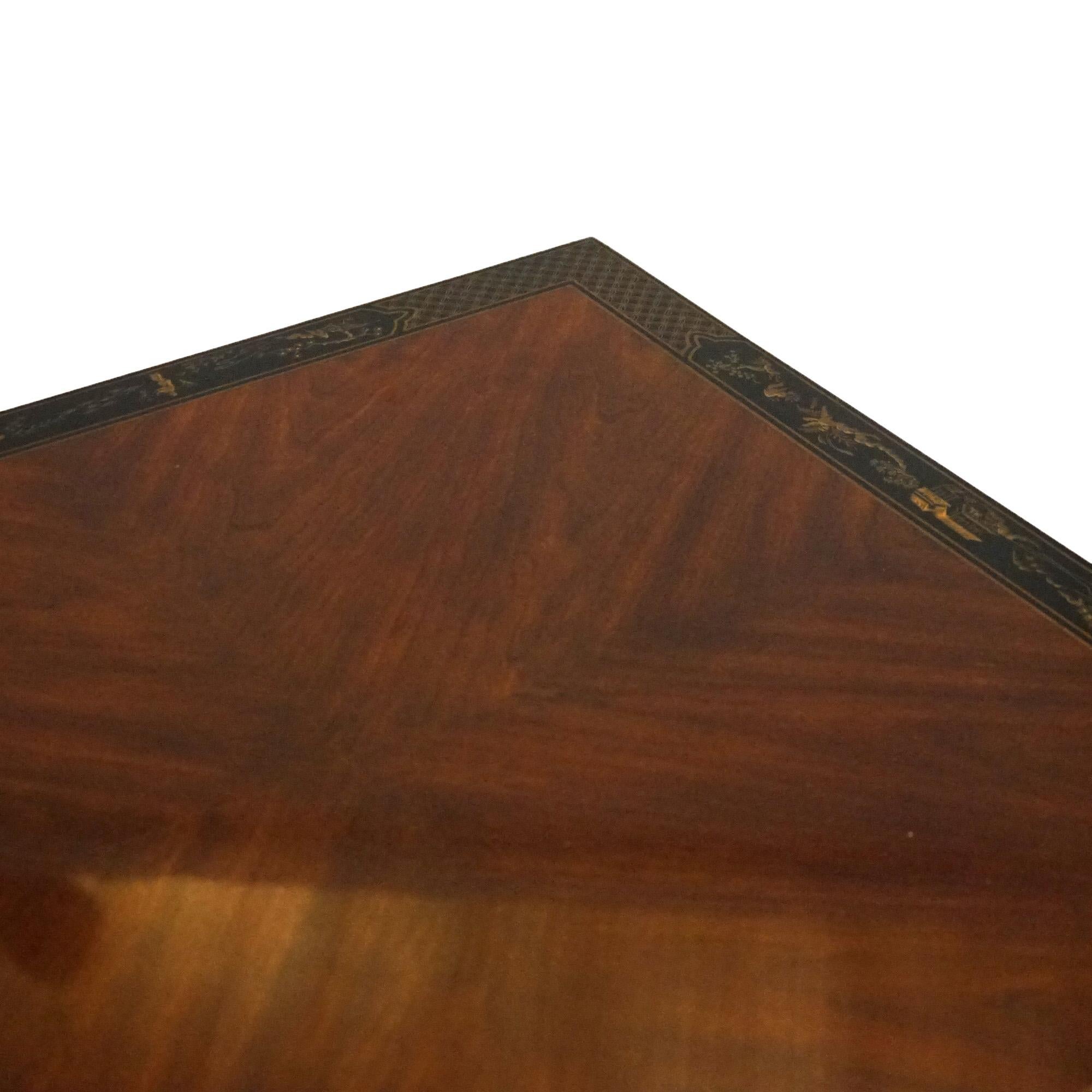  Drexel Heritage Mahagoni und Ebonized Chinoiserie dekoriert niedrigen Tisch C1950 im Angebot 4