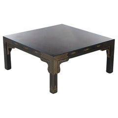 Retro  Drexel Heritage Mahogany And Ebonized Chinoiserie Decorated Low Table C1950