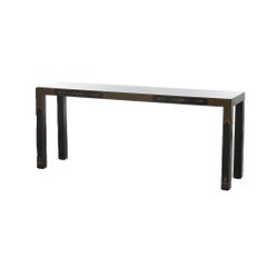 Table de canapé en acajou et ébonite décorée de chinoiseries Drexel Heritage C1950