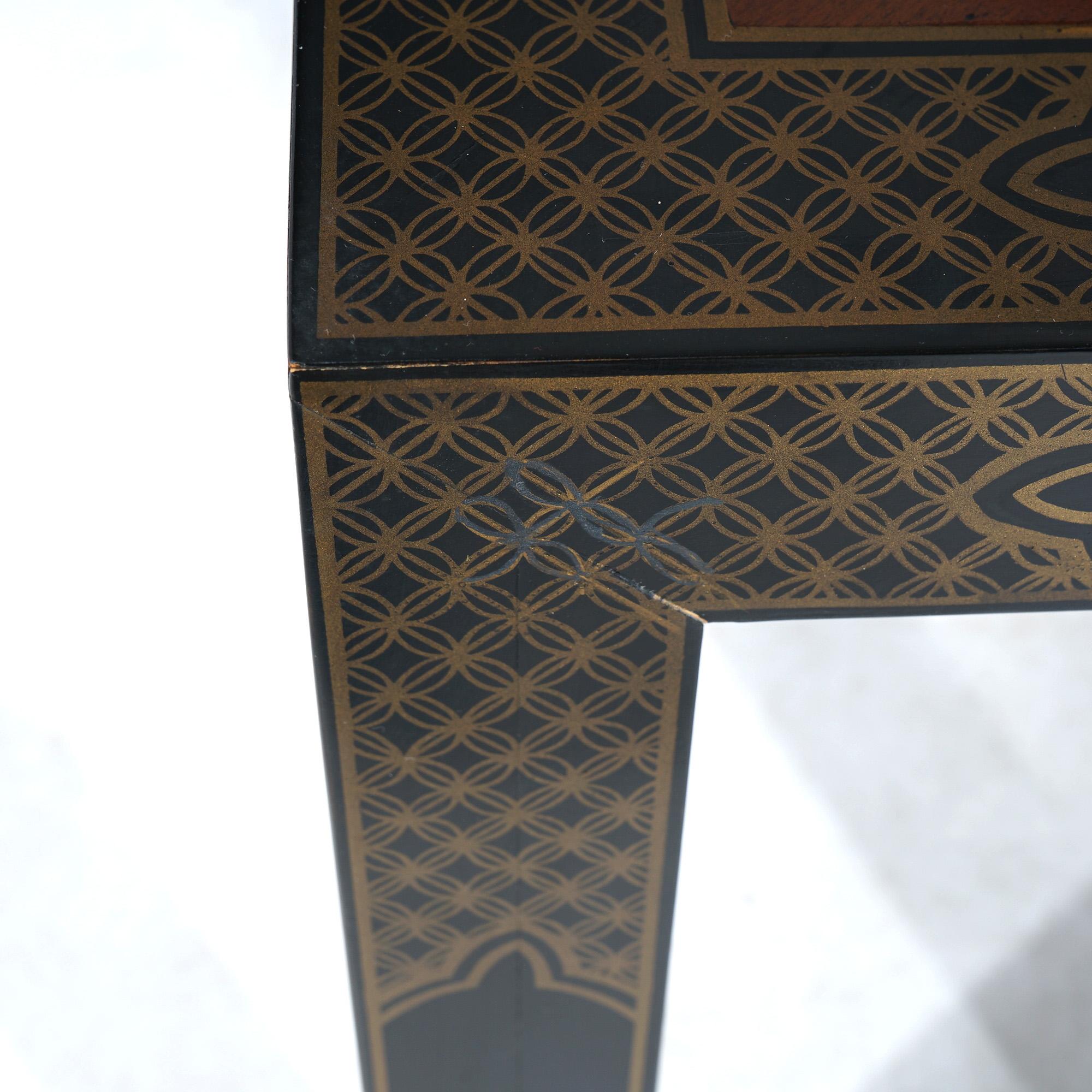Table de canapé en acajou et ébonite décorée de chinoiseries Drexel Heritage C1950 en vente 1