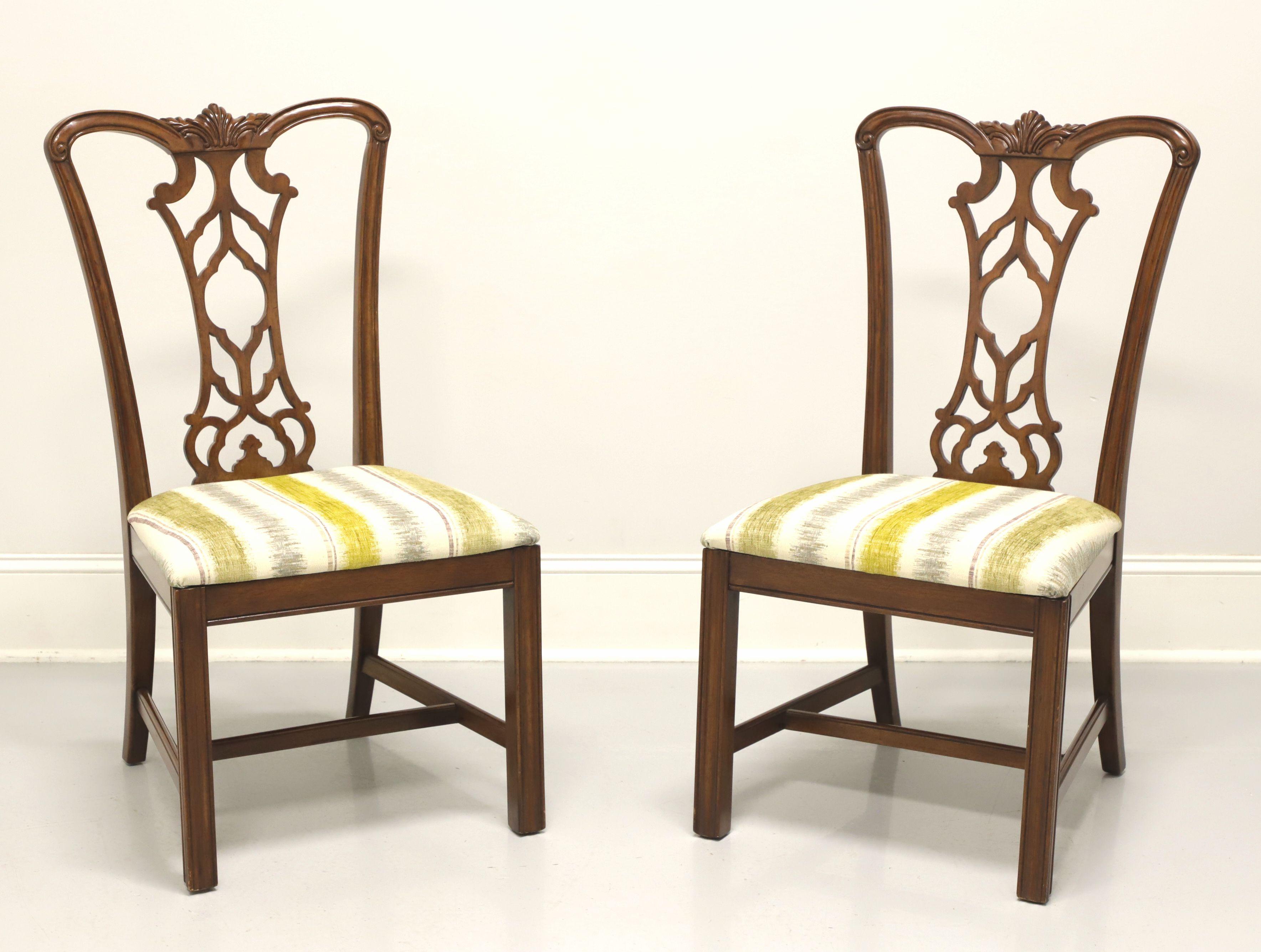 DREXEL HERITAGE Mahogany Chippendale Straight Leg Dining Side Chairs - Pair B For Sale 5