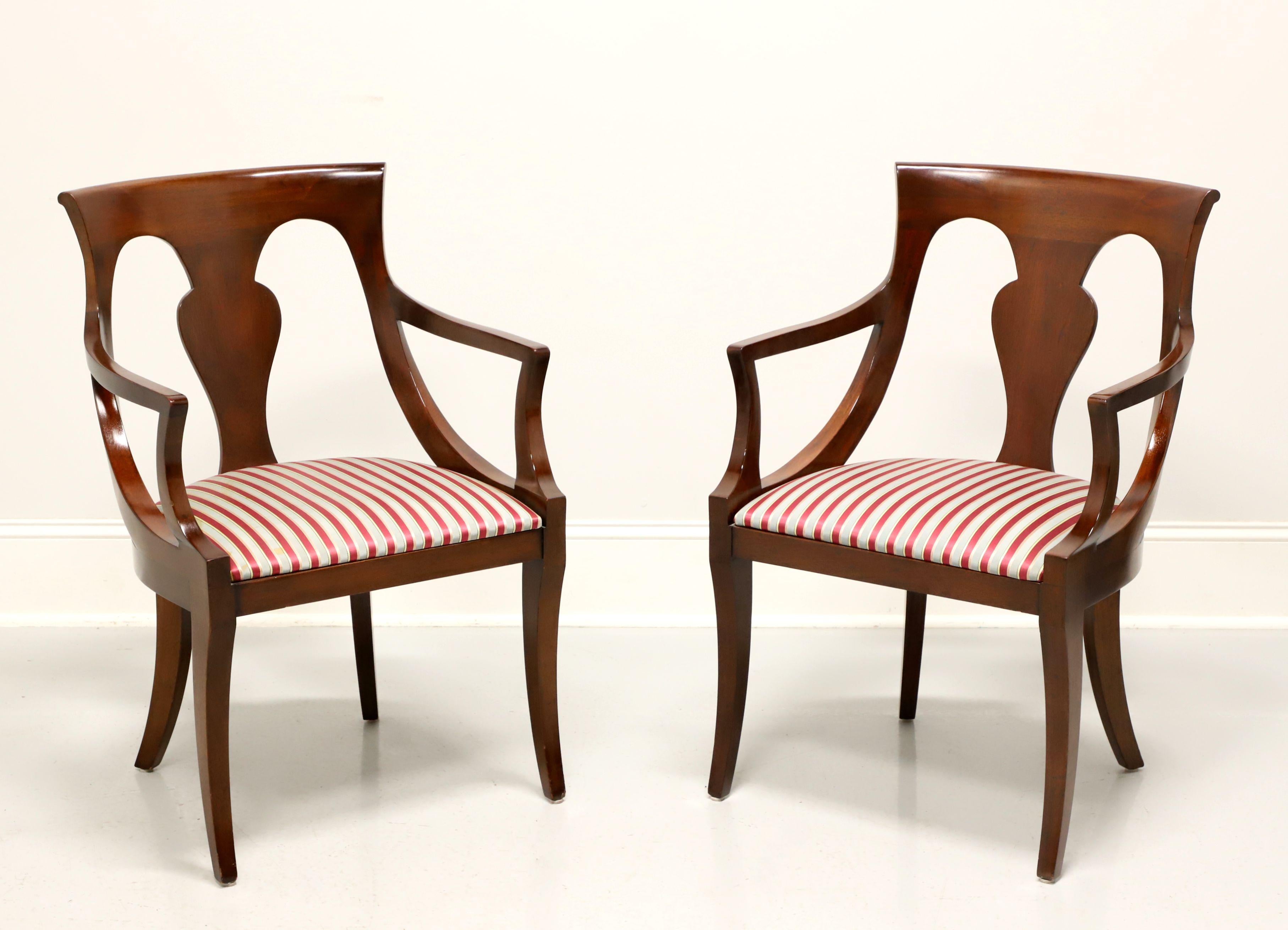 DREXEL HERITAGE Mahogany Empire Style Dining Armchairs - Pair For Sale 3