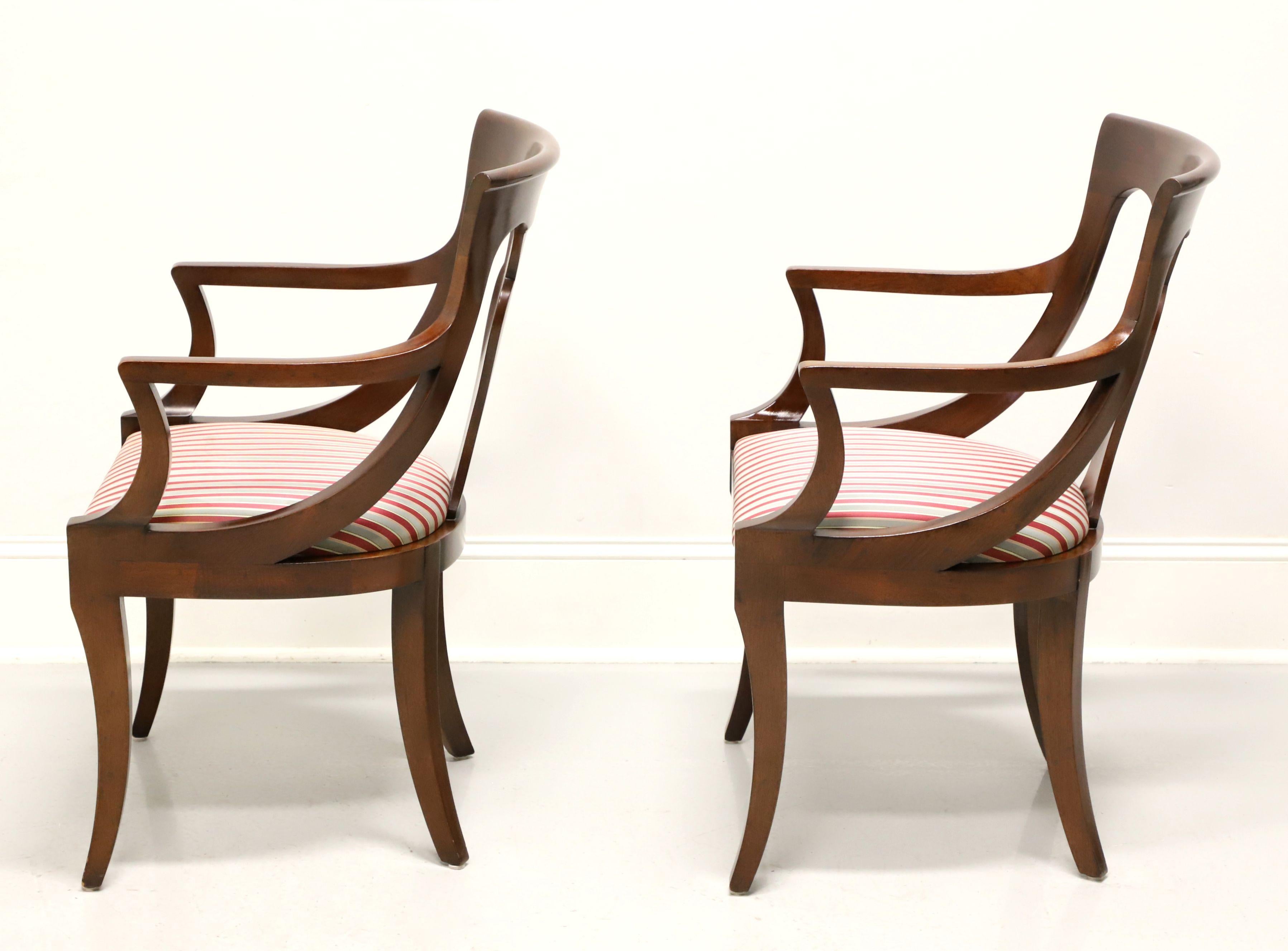 American DREXEL HERITAGE Mahogany Empire Style Dining Armchairs - Pair For Sale