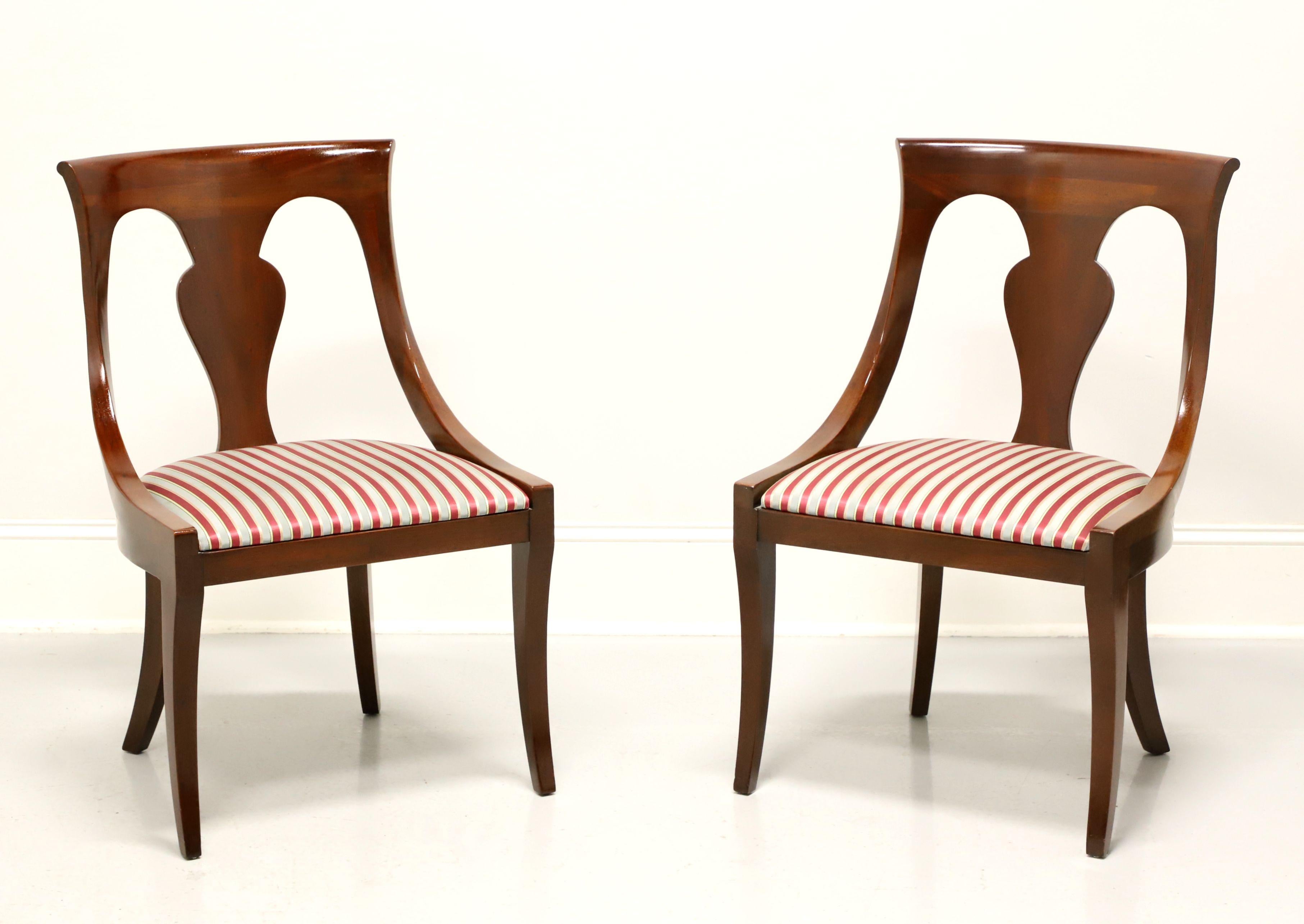 DREXEL HERITAGE Mahogany Empire Style Dining Side Chairs - Pair A 3