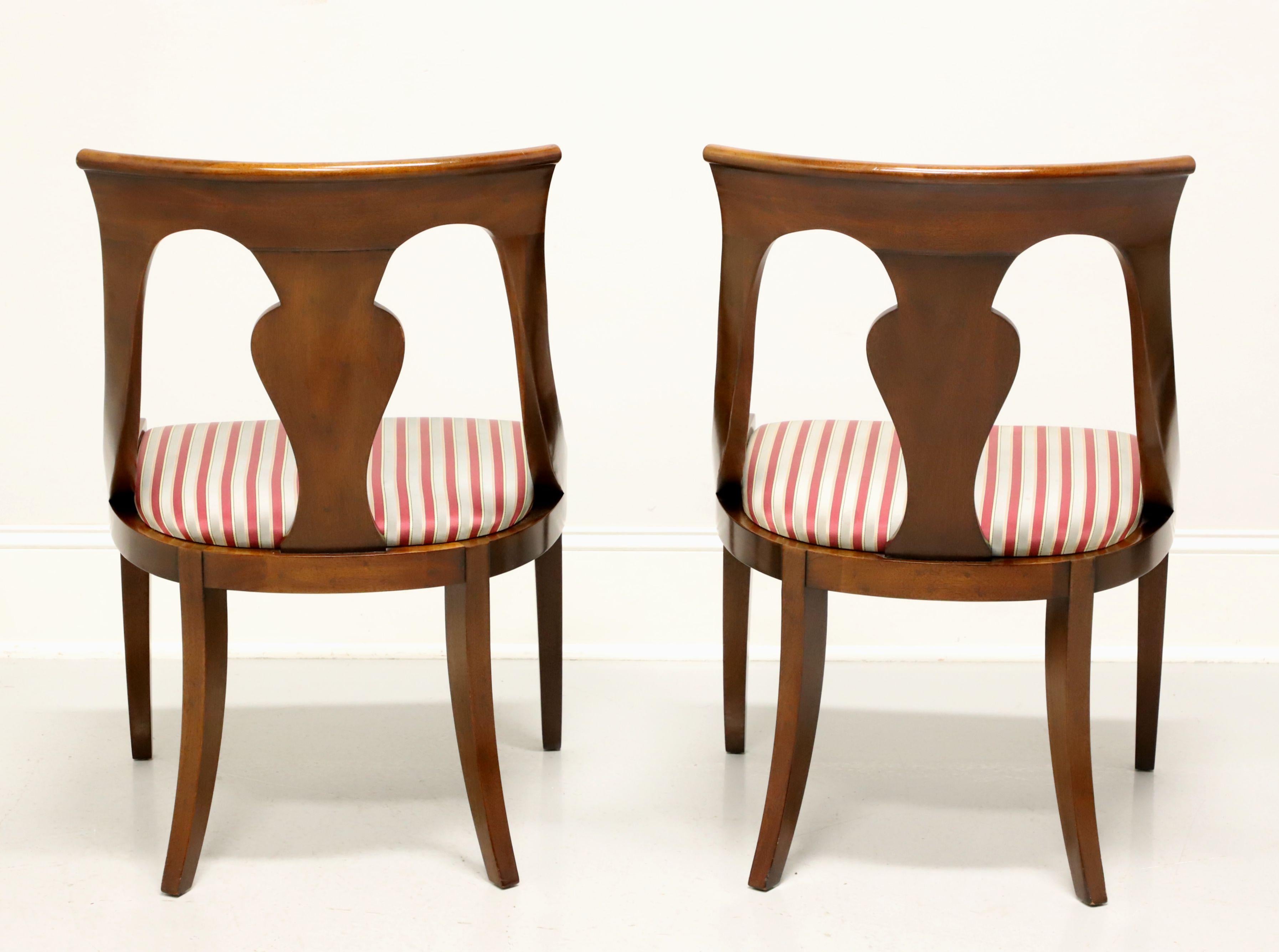American DREXEL HERITAGE Mahogany Empire Style Dining Side Chairs - Pair A