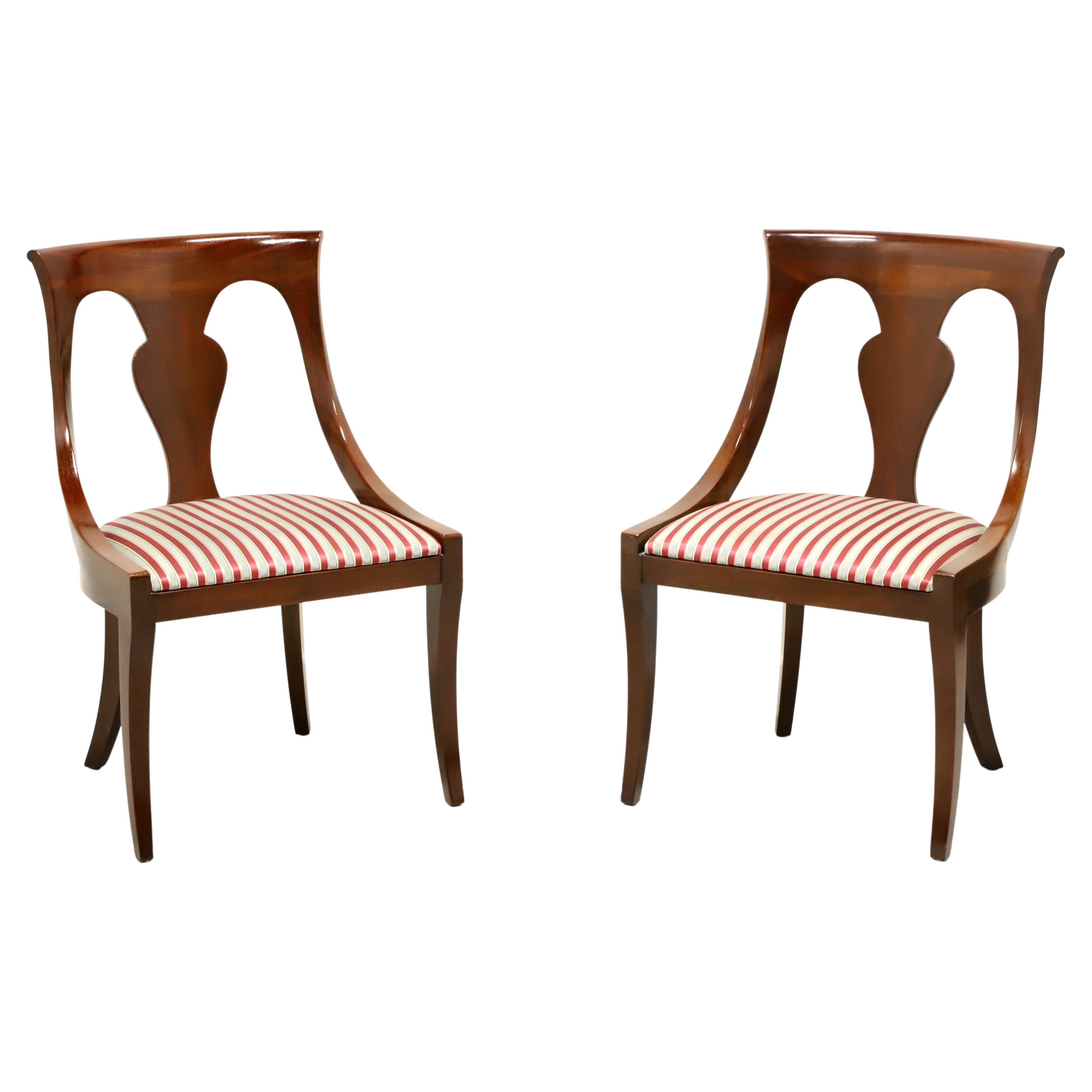 DREXEL HERITAGE Mahogany Empire Style Dining Side Chairs - Pair A