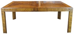 Drexel Heritage Matchbook Walnut Rectangular Extendable Parsons Dining Table MCM