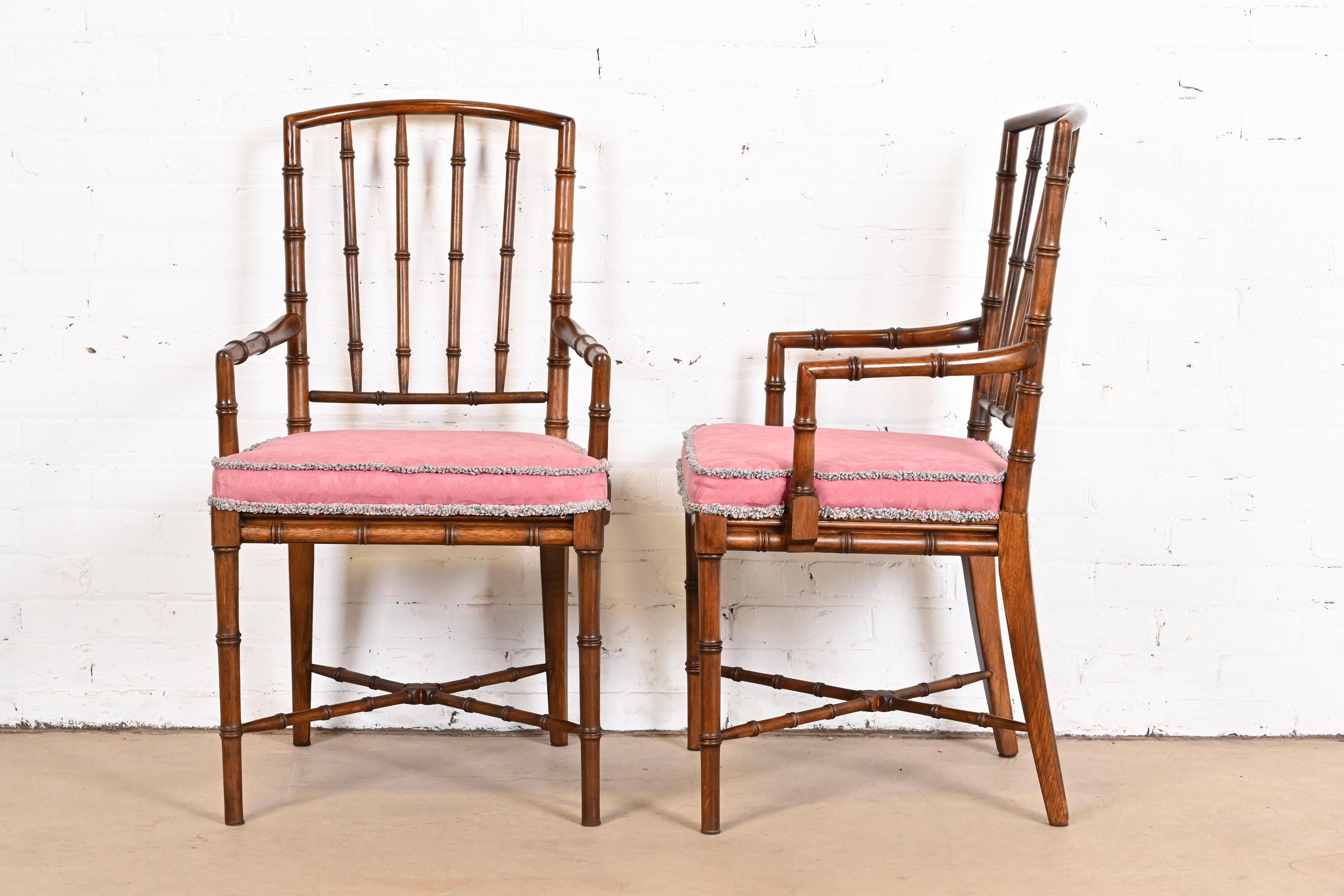 Drexel Heritage Midcentury Hollywood Regency Bamboo Form Dining Chairs, 1970s 5