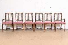 Drexel Heritage Midcentury Hollywood Regency Bamboo Form Dining Chairs, 1970s