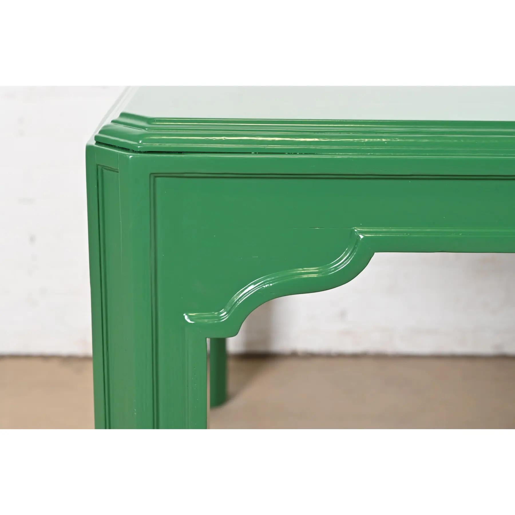 Drexel Heritage Mid-Century Hollywood Regency Green Dining Table, Refinished For Sale 1