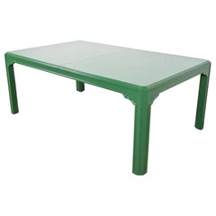 Drexel Heritage Mid-Century Hollywood Regency Green Dining Table, Refinished
