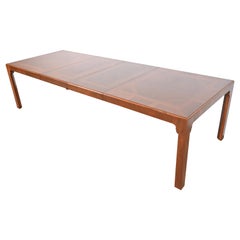 Drexel Heritage Esstisch aus gemasertem Nussbaumholz, Mid-Century Modern, neu lackiert