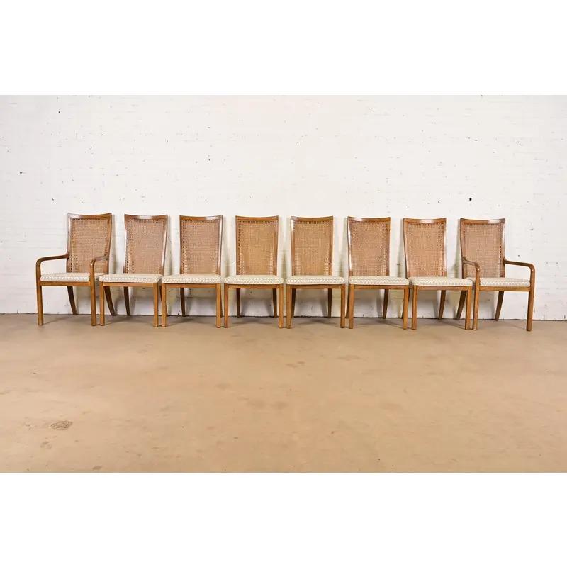 Drexel Heritage Mid-Century Modern Hohe Rückenlehne Esszimmerstühle, Satz von acht (Moderne der Mitte des Jahrhunderts) im Angebot