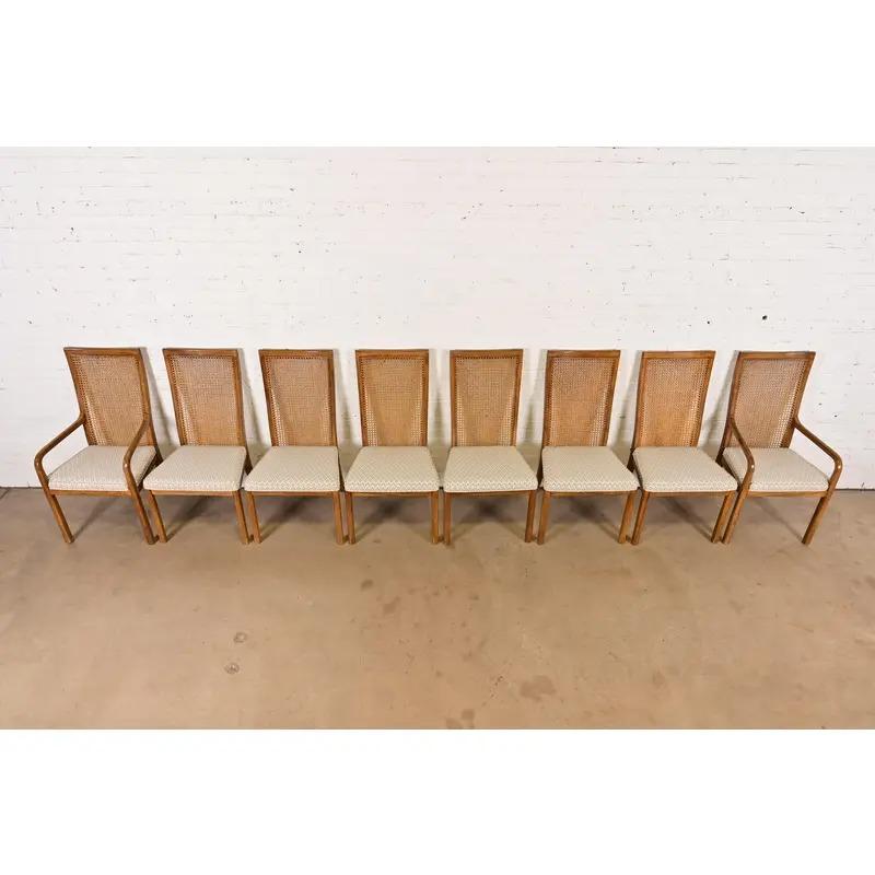 Drexel Heritage Mid-Century Modern Hohe Rückenlehne Esszimmerstühle, Satz von acht (Ende des 20. Jahrhunderts) im Angebot