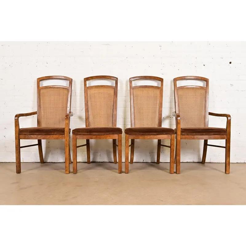 Drexel Heritage Mid-Century Modern Hohe Rückenlehne Esszimmerstühle, Satz von vier (Moderne der Mitte des Jahrhunderts) im Angebot