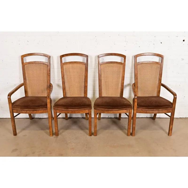 Drexel Heritage Mid-Century Modern Hohe Rückenlehne Esszimmerstühle, Satz von vier (amerikanisch) im Angebot