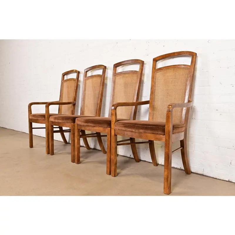 Drexel Heritage Mid-Century Modern Hohe Rückenlehne Esszimmerstühle, Satz von vier im Zustand „Gut“ im Angebot in South Bend, IN