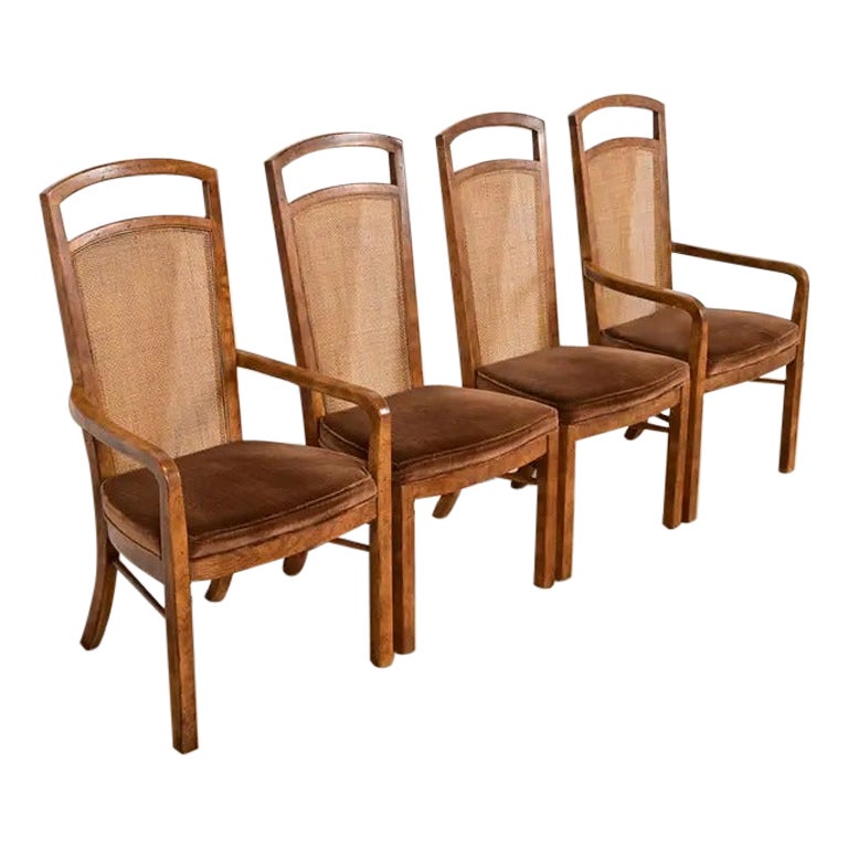 Sedie da pranzo con schienale alto Drexel Heritage Mid-Century Modern, set di quattro sedie