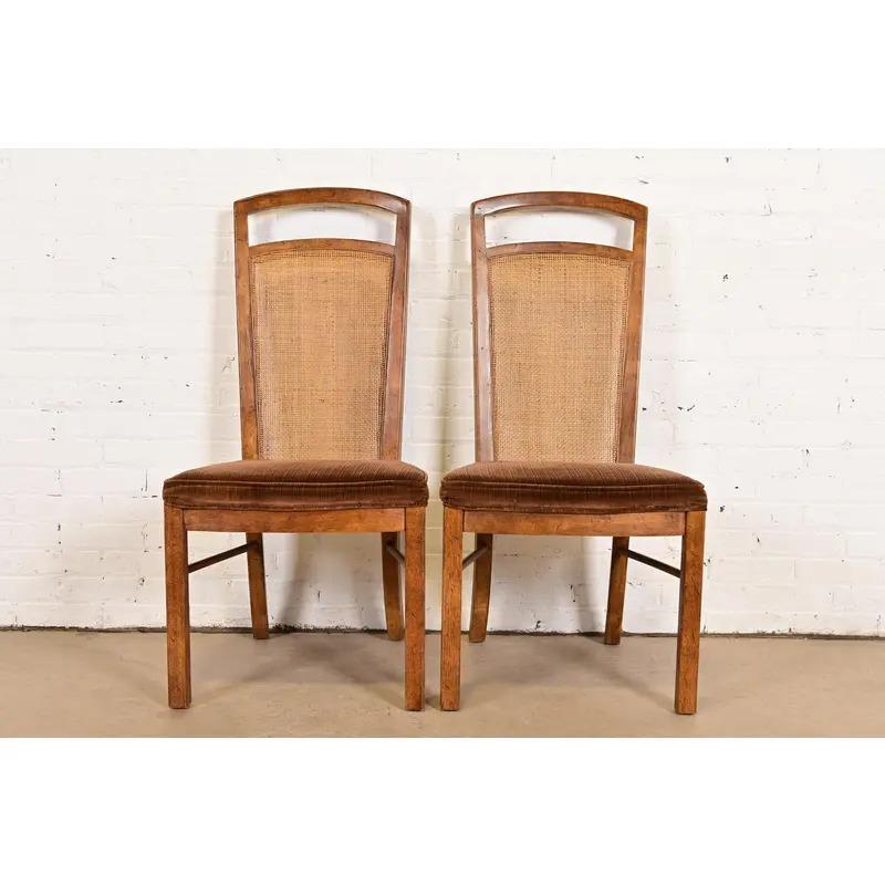 Mid-Century moderno Drexel Heritage - Sedie con schienale alto moderne del metà del secolo o sedie da pranzo, coppia in vendita