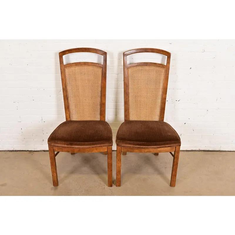 Americano Drexel Heritage - Sedie con schienale alto moderne del metà del secolo o sedie da pranzo, coppia in vendita