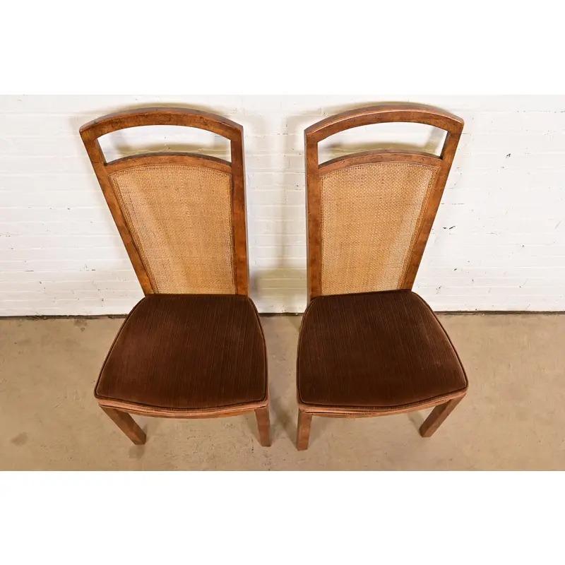 Fine XX secolo Drexel Heritage - Sedie con schienale alto moderne del metà del secolo o sedie da pranzo, coppia in vendita