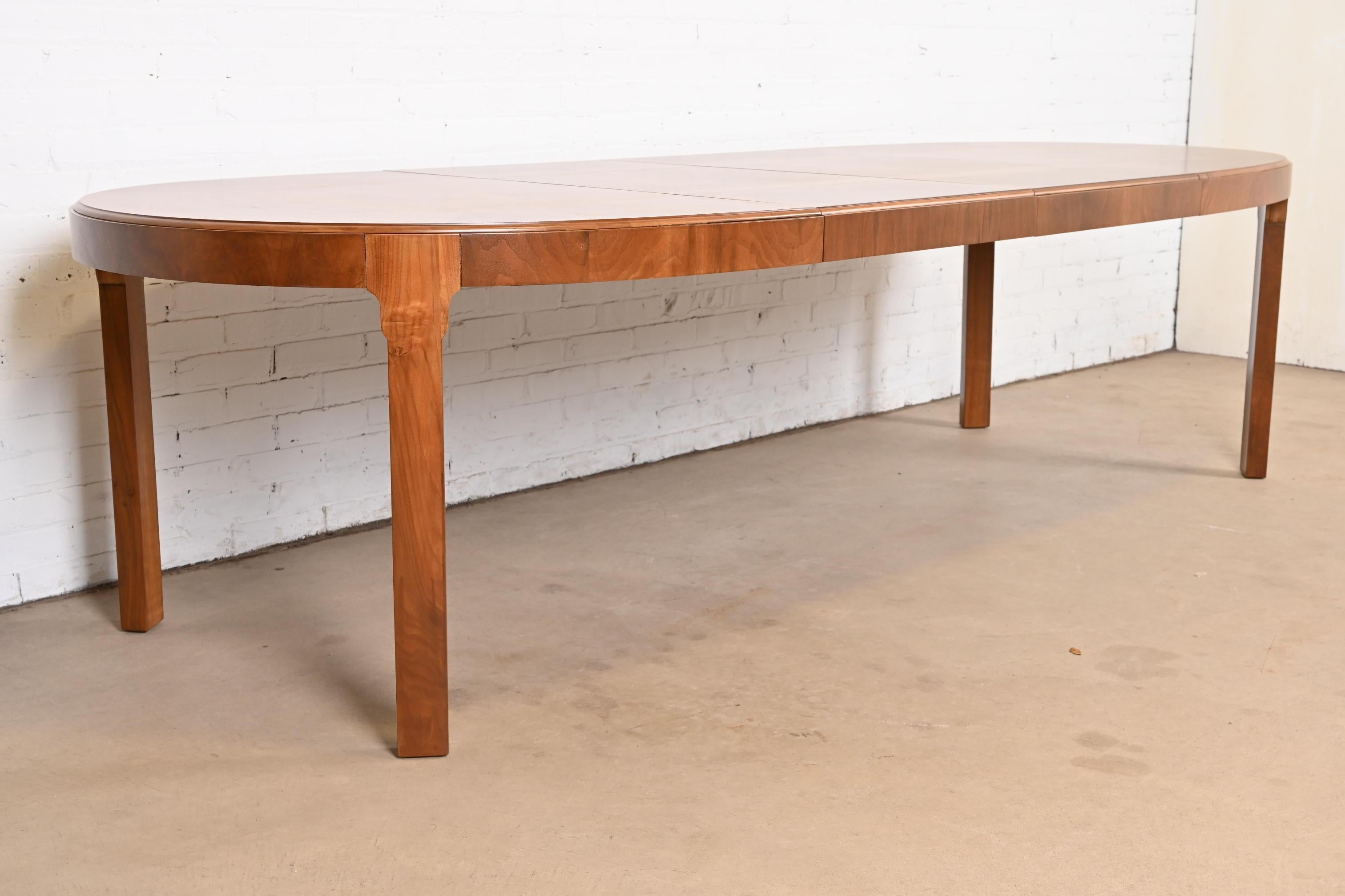 Drexel Heritage Mid-Century Modern Inlaid Burled Walnut Parquetry Dining Table 2