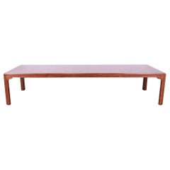 Drexel Heritage Mid-Century Modern Oak and Burl Wood Dining Table, Refinished