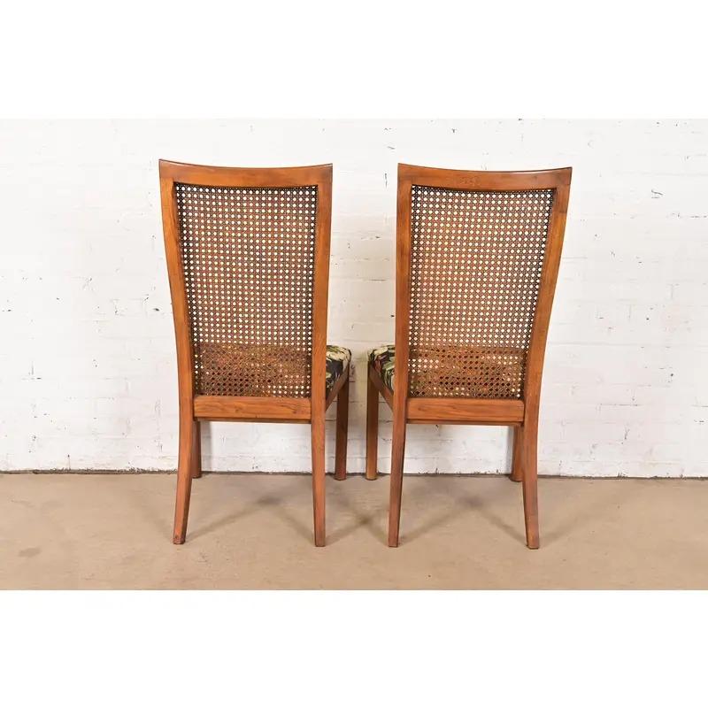 Drexel Heritage Mid-Century Modern Nussbaum hohe Rückenlehne Esszimmerstühle, Satz von vier im Angebot 4