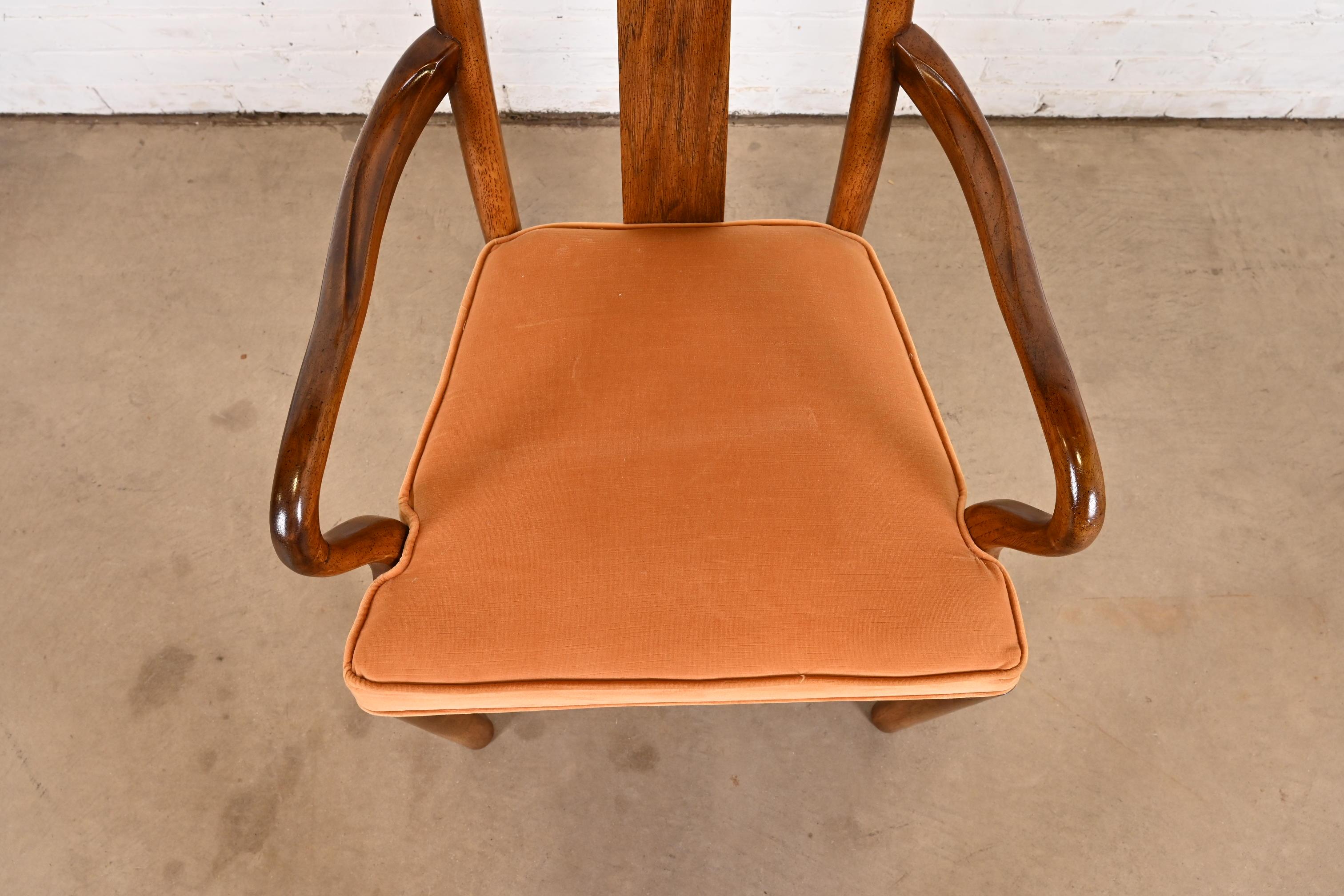 Drexel Heritage Mid-Century Modern Walnut High Back Dining Chairs, Set of Six 7