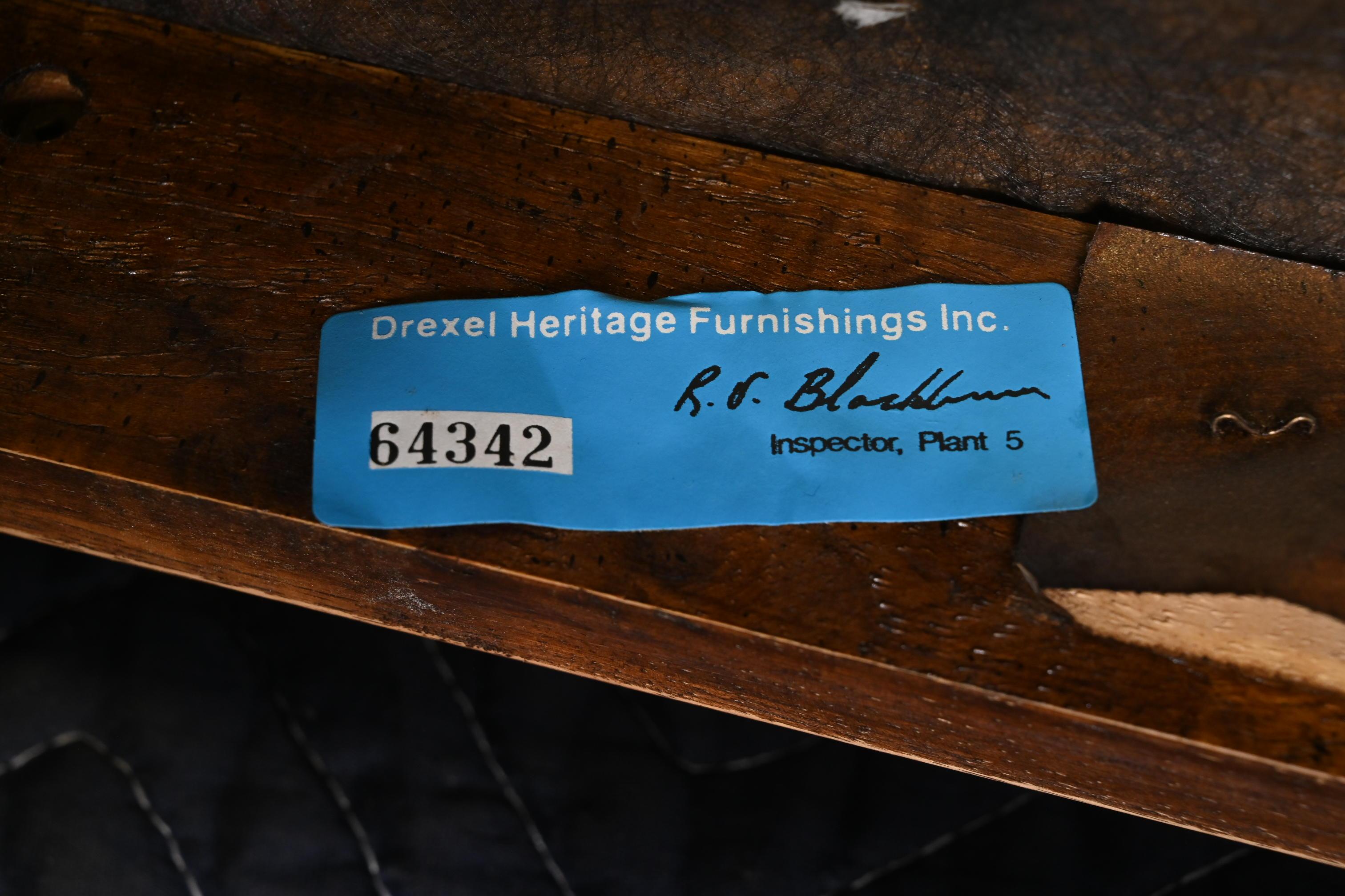 Drexel Heritage Mid-Century Modern Walnut High Back Dining Chairs, Set of Six 8