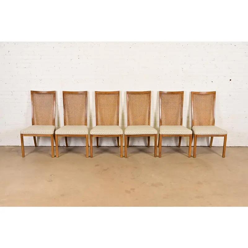 Americano Drexel Heritage - Sedie da pranzo con schienale alto in noce, set da sei in vendita