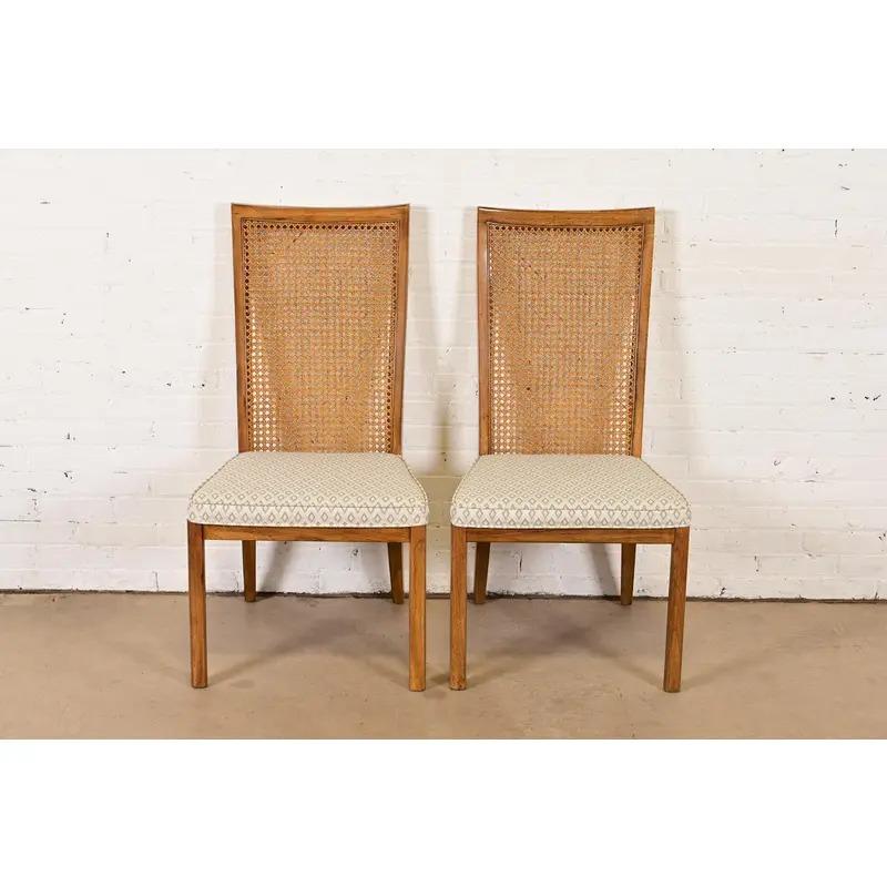 Américain Drexel Heritage Chaises d'appoint ou chaises de salle à manger en noyer, modernes du milieu du siècle, paire en vente