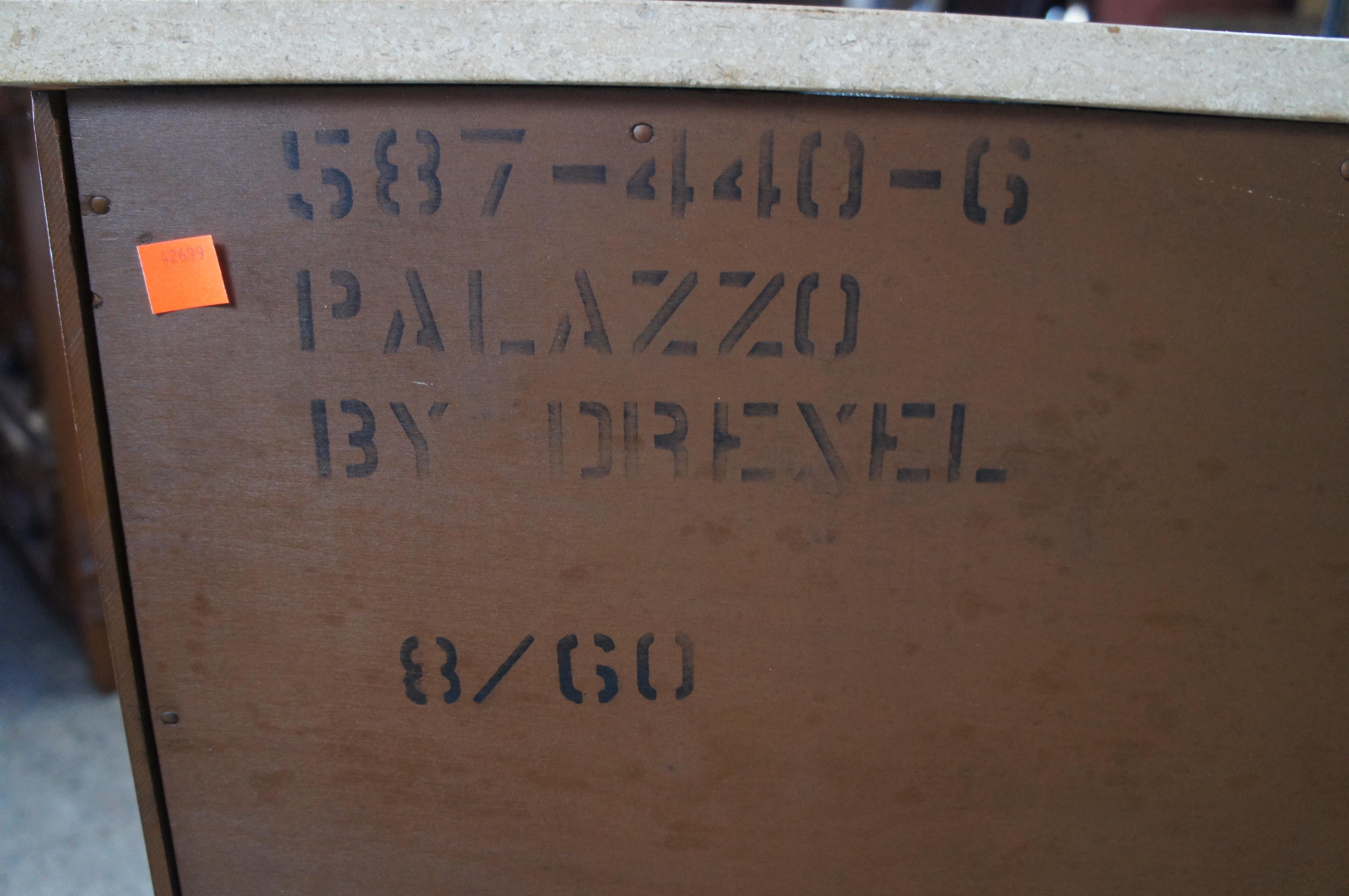Drexel Heritage Mid Century Palazzo Walnut Bar Buffet Console Cabinet 40
