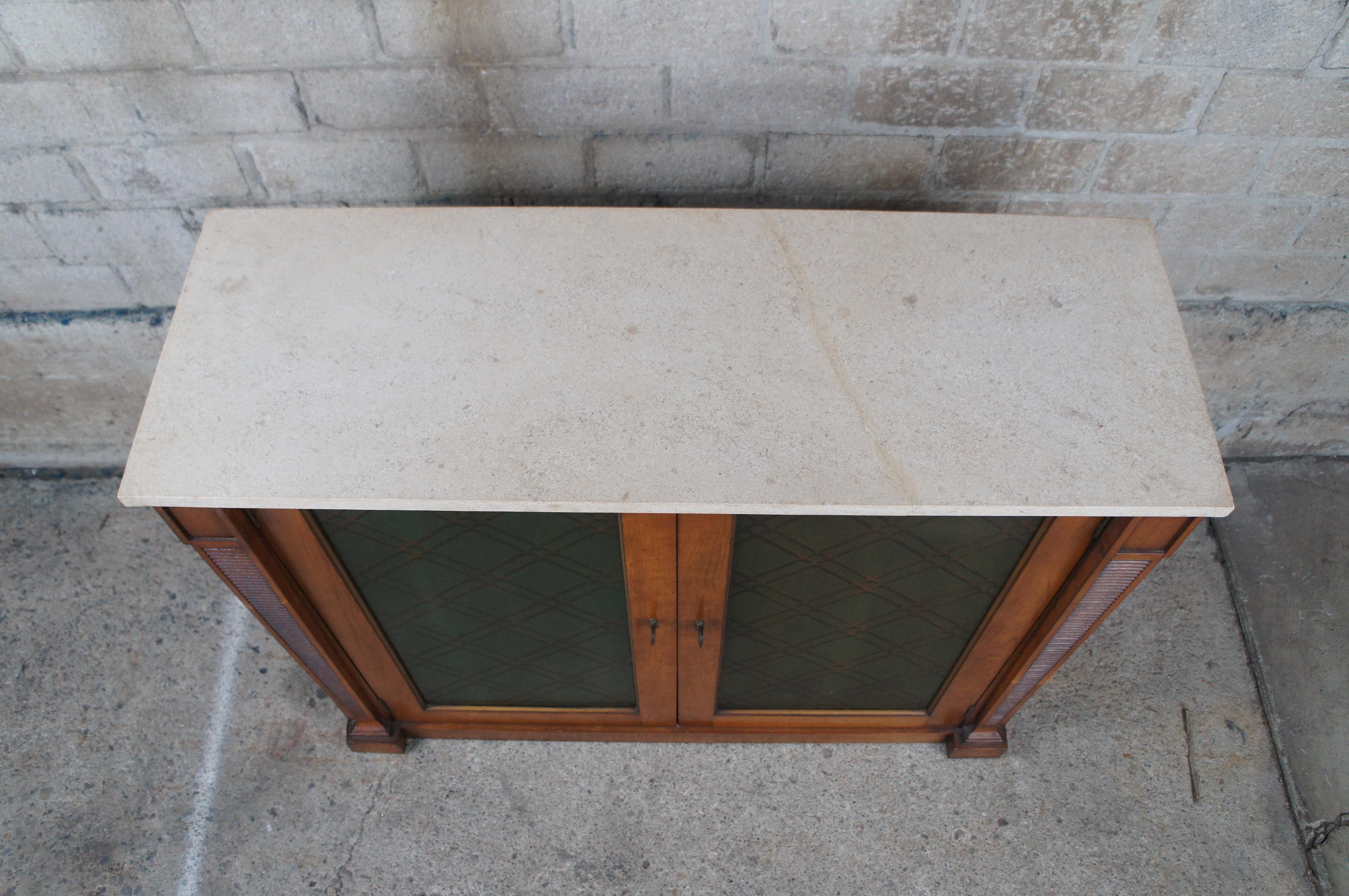 Mid-Century Modern Drexel Heritage Mid Century Palazzo Walnut Bar Buffet Console Cabinet 40
