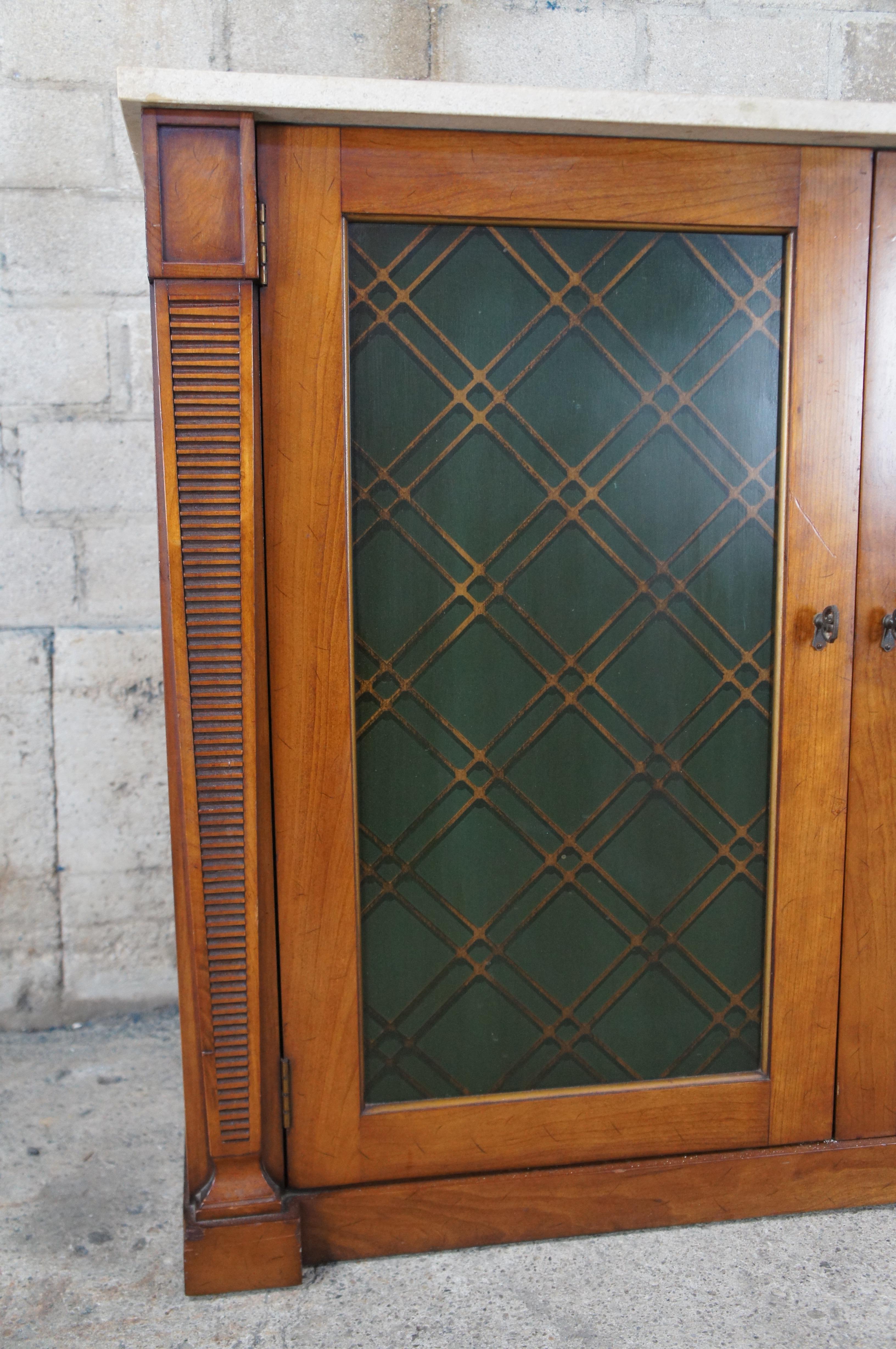 American Drexel Heritage Mid Century Palazzo Walnut Bar Buffet Console Cabinet 40