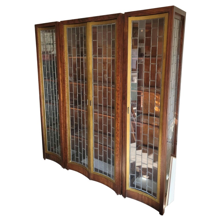 Drexel Heritage MidCentury Leaded Glass Display For Sale at