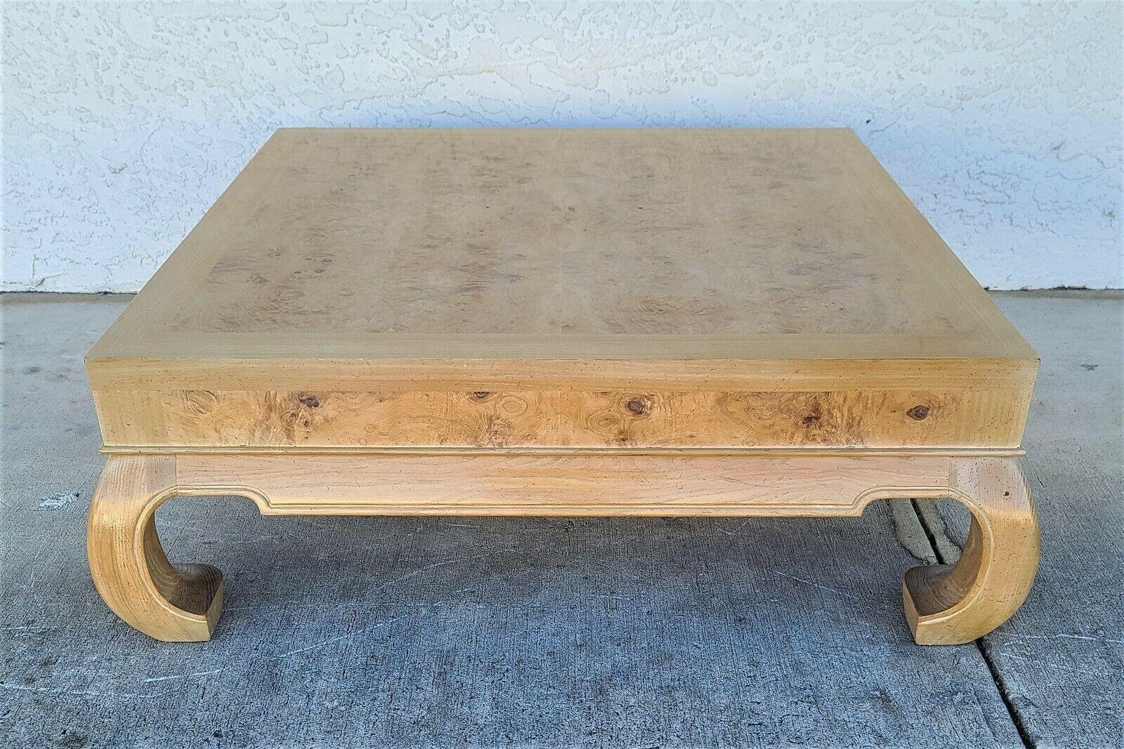 Chinoiserie Drexel Heritage Ming Asian Olive Burl Coffee Table