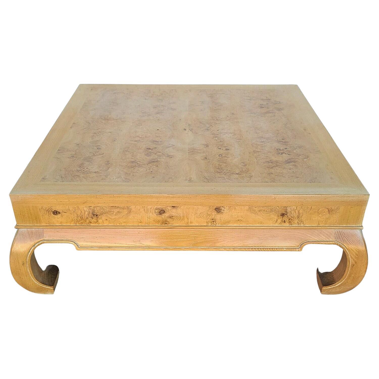 Drexel Heritage Ming Asian Olive Burl Coffee Table