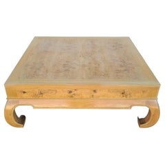 Drexel Heritage Ming Asian Olive Burl Coffee Table