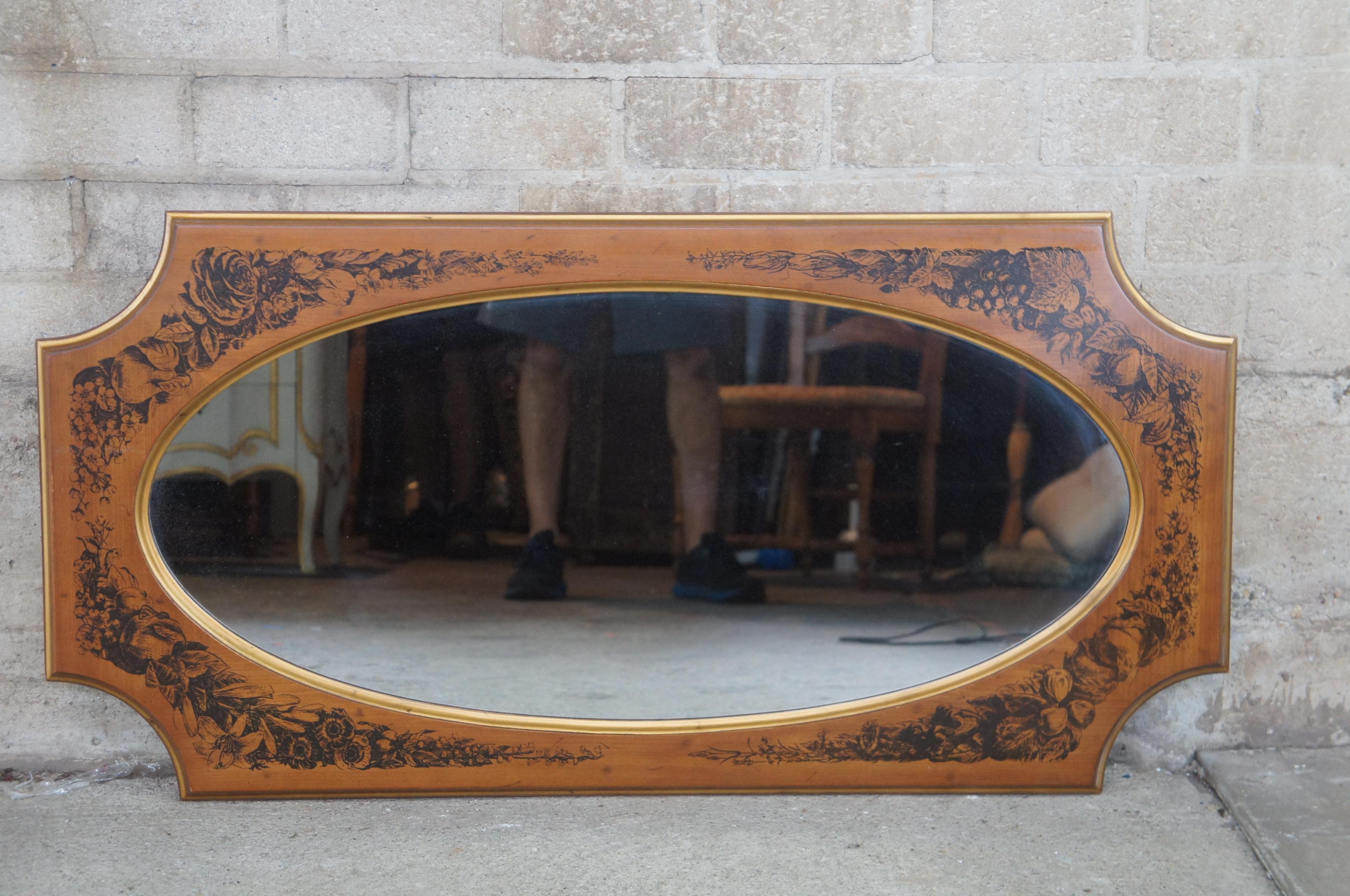 Drexel Heritage Movanti Mediterranea Fruitwood Stenciled Wall Mirror Over Mantel 2