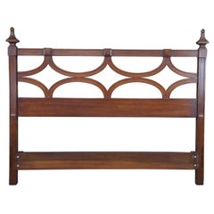 Vintage Drexel Heritage Modavanti Mediterranean Fruitwood Full Size Headboard Bed MCM 