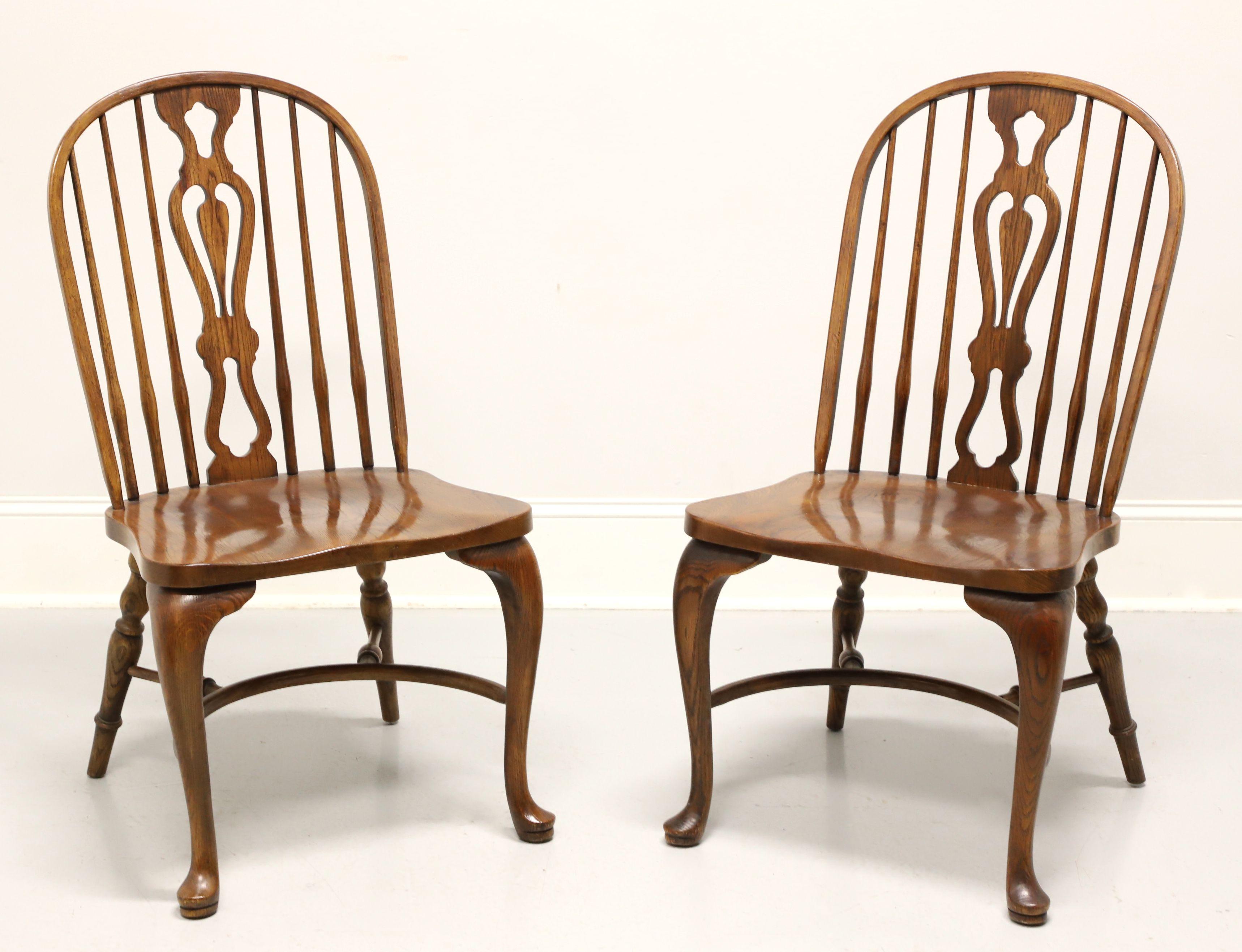 DREXEL HERITAGE Oak Windsor Dining Side Chairs - Pair B 3