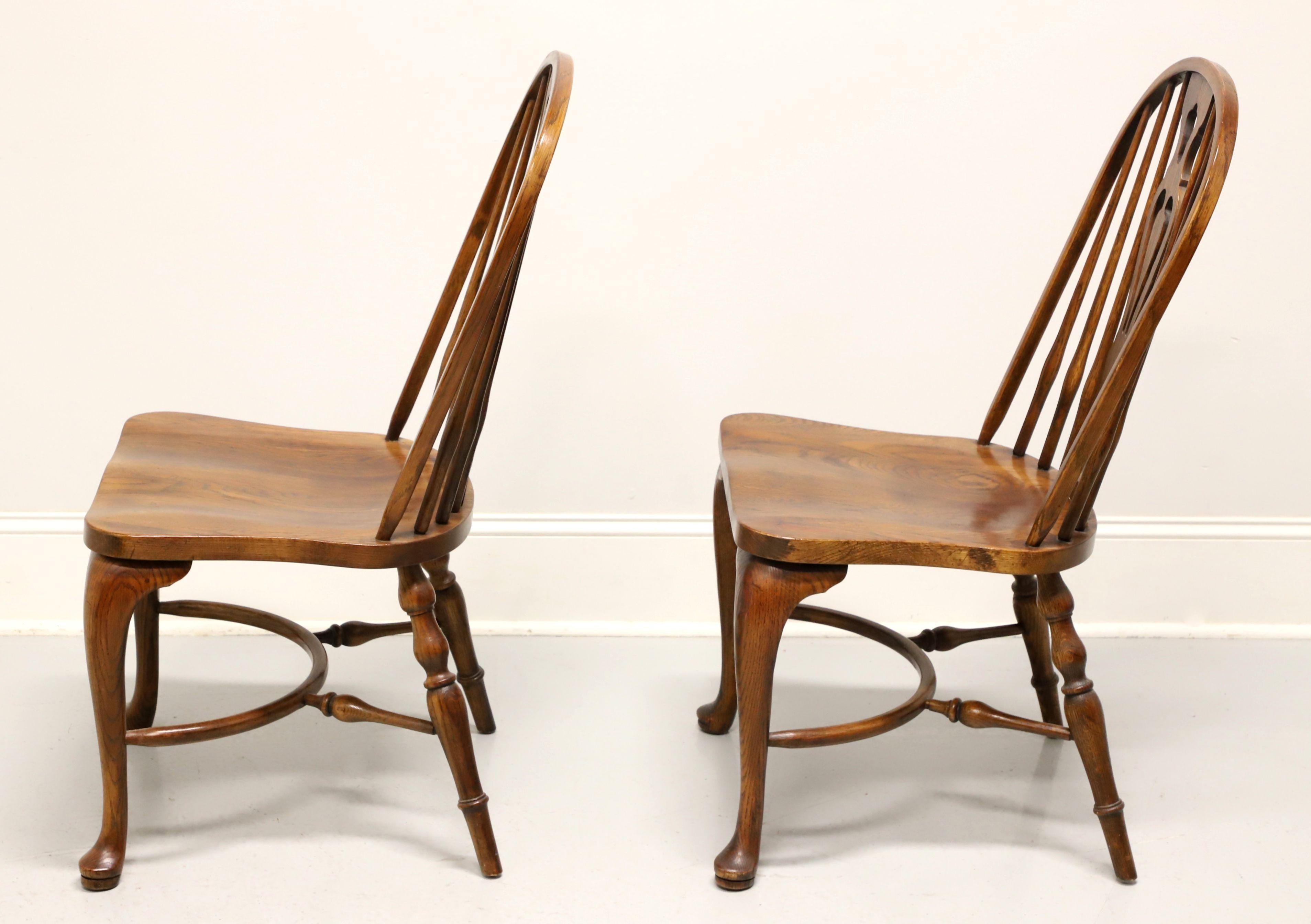 American DREXEL HERITAGE Oak Windsor Dining Side Chairs - Pair B
