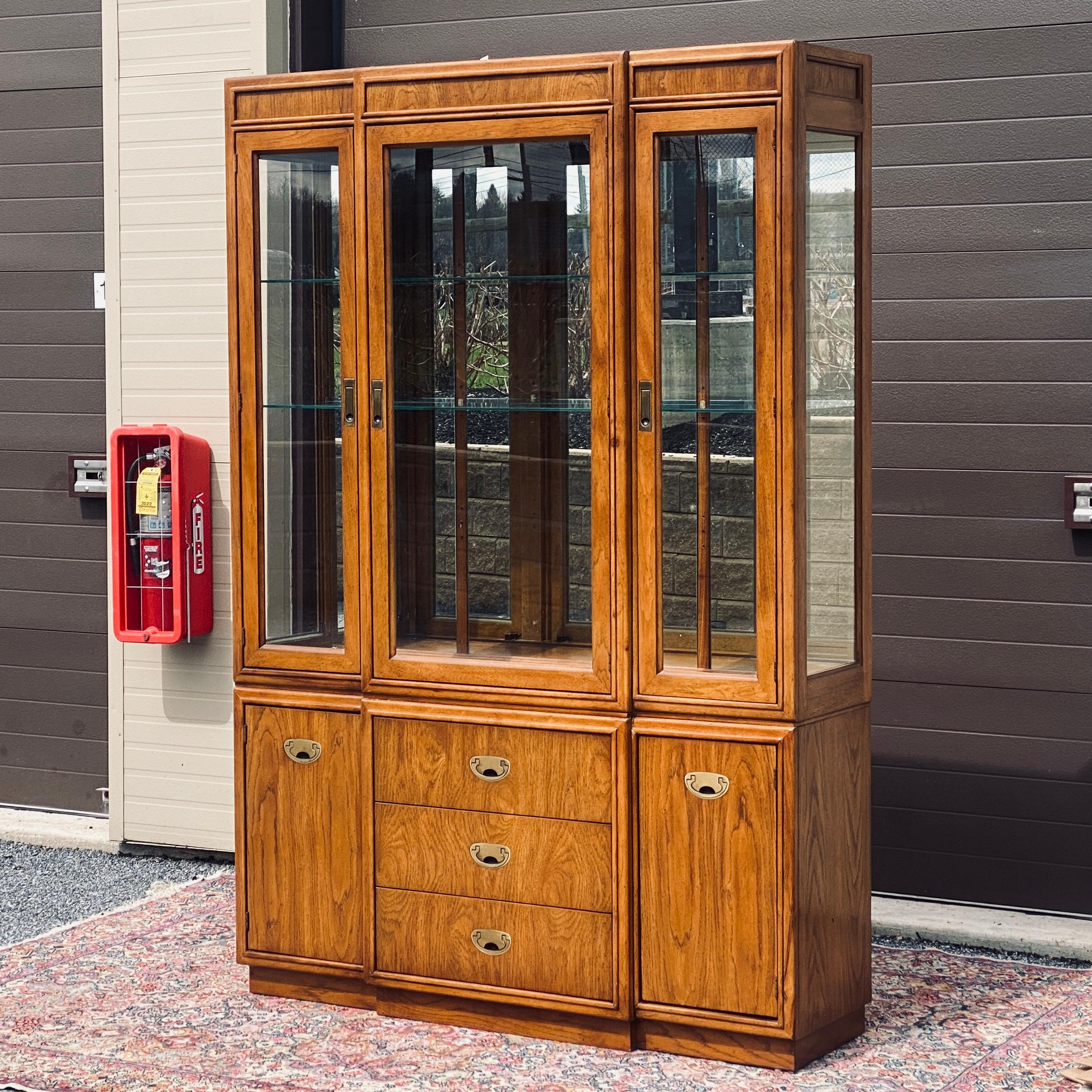 Vintage campaign style china cabinet from the 