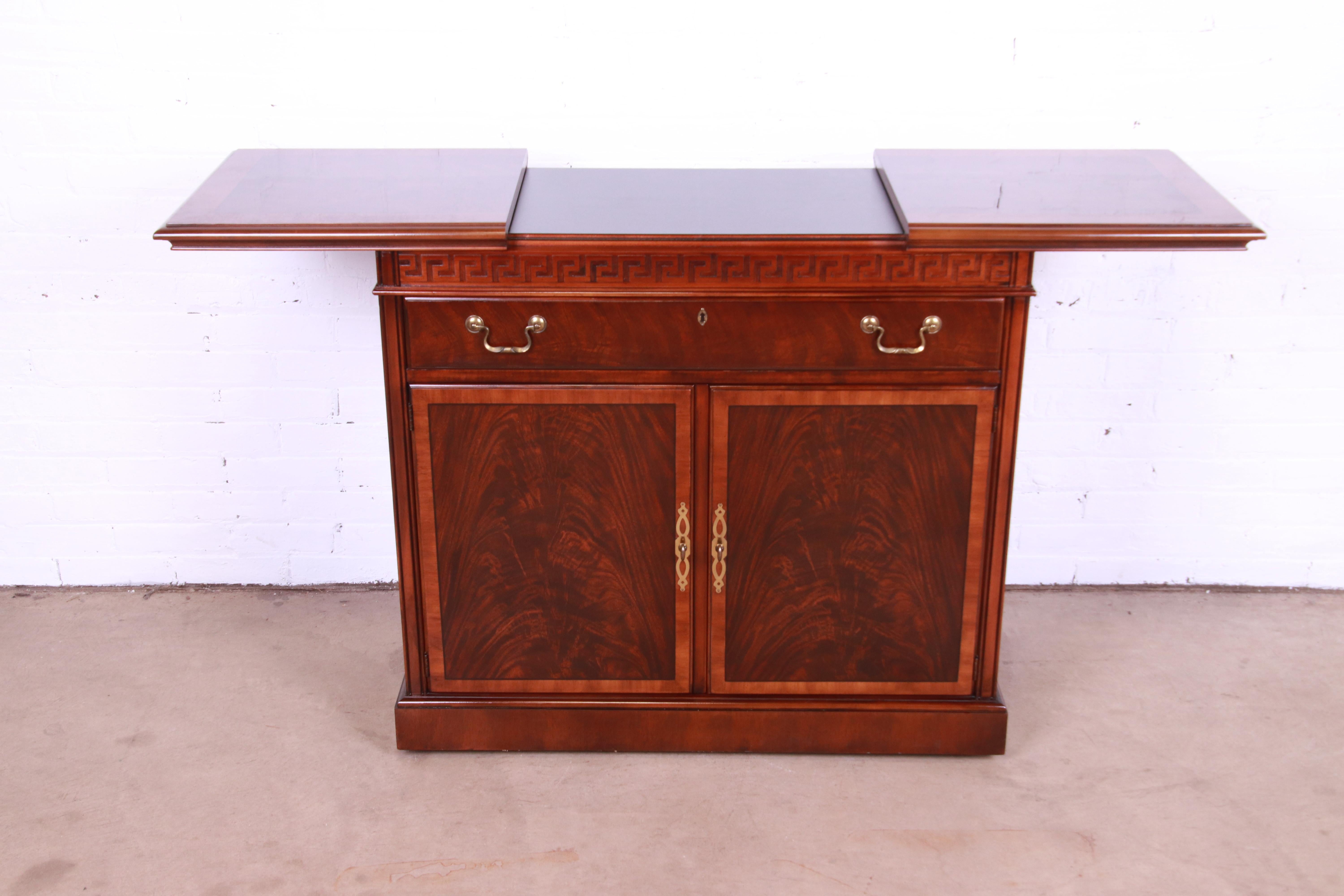 Drexel Heritage Regency Banded Mahogany Server or Bar Cabinet 9