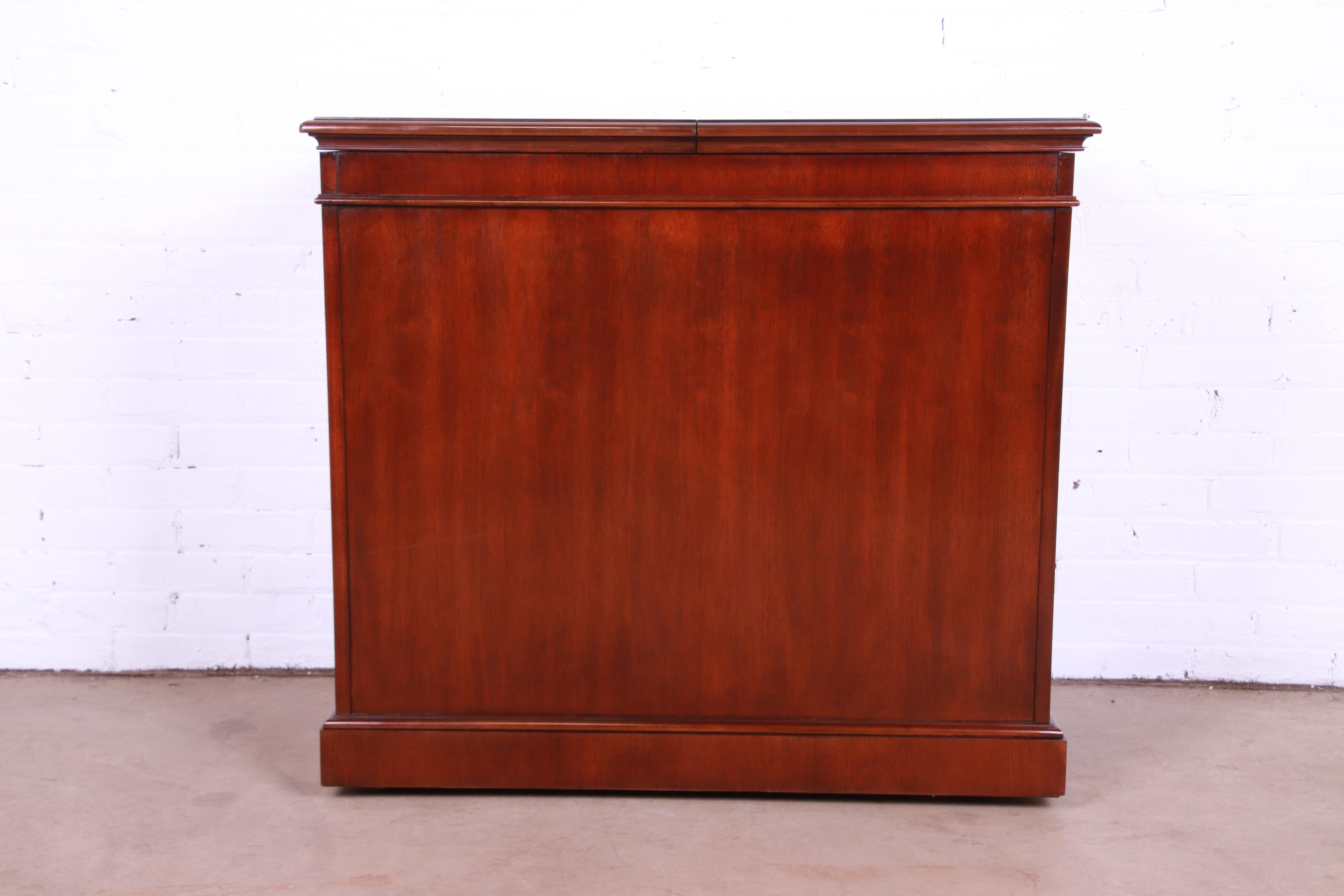 Drexel Heritage Regency Banded Mahogany Server or Bar Cabinet 12