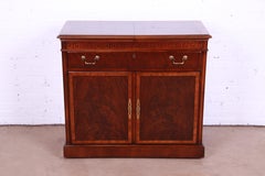Drexel Heritage Regency Banded Mahogany Server or Bar Cabinet